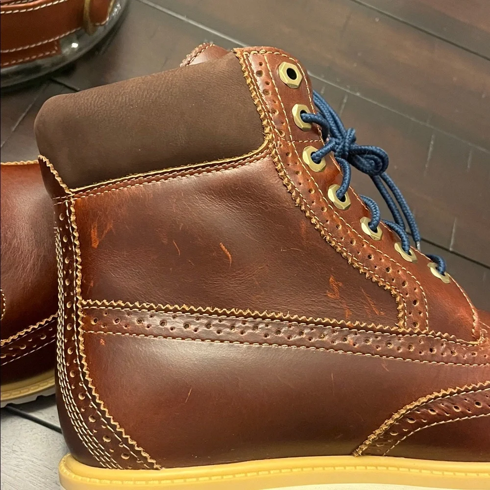 Timberland 6” Premium Waterproof Brogue Boots new brown Mens Size 8